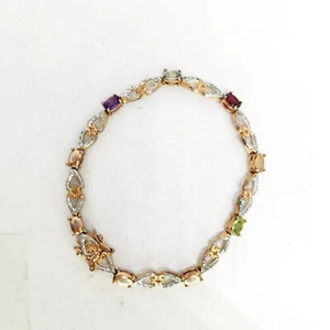 Bracciale Tennis PAJ BB Tono Oro Gemma Zirconi Amore Cuore Link San Valentino 8" - Foto 1 di 7