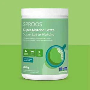 Sproos Super Matcha Latte Powder 200g Unsweetened Dairy Free Marine Collagen - Picture 1 of 9