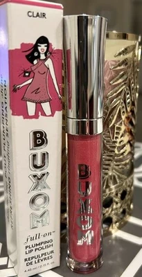 BUXOM FULL-0N PLUMPING LIP POLISH in CLAIR* Pinky Mauve w/gold FS 0.15 oz. BNIB - Image 1 of 4
