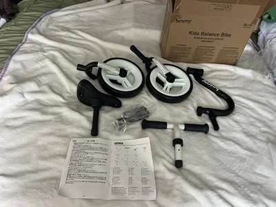 12" kids  Besrey Balance Bike No-Pedal Learn To Ride Adjustable Seat Black - Image 1 of 4