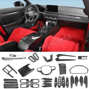 For Honda Civic Type R FL5 2022 2023 2024 2025 Carbon Fiber Interior Cover Trim - Picture 1 of 39