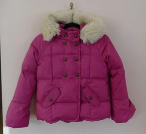 NWT Juicy Couture Girls 14 Pink Bell Sleeve Hood Down Winter Coat Jacket Puffer - Picture 1 of 12