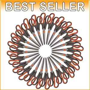 Premium 24-Pack All-Purpose Scissors - 8" Classic Design for School & Office - Picture 1 of 9