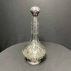 Vintage Parfum Flakon Metall Filigran Klarglas - Bild 1 von 13