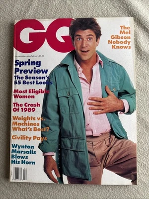1987 GQ magazine Mel Gibson Mad Mel Wynton Marsalis Foto 1 de 4