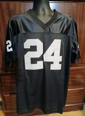 Camiseta deportiva de fútbol americano cosida para aficionados Oakland Raiders Charles Woodson #24 para hombre L negra Foto 1 de 4