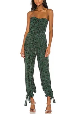 Macacão Michael Costello x REVOLVE Gwendolyn verde pele de cobra tamanho pequeno - Imagem 1 de 4