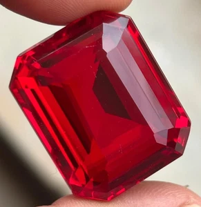 AAA+++ Large Red Ruby 101.70 Ct. Emerald Cut Loose Gemstone Gift for Women/Her - Picture 1 of 9