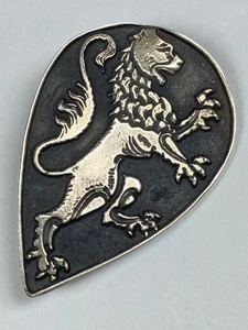 METROPOLITAN MUSEUM OF ART STERLING Pin Brooch Heraldic Lion Shield 10g - Picture 1 of 12