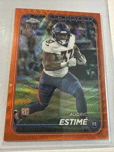 AUDRIC ESTIME 2024 Topps Chrome RIFRATTORE ONDA ARANCIONE ~ Broncos Color RC #'d /25 - Foto 1 di 2