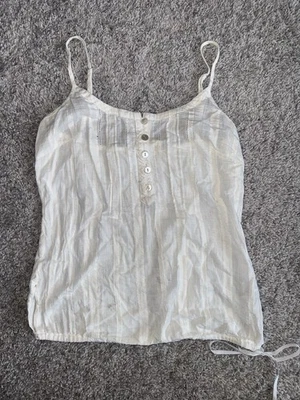VINTAGE Y2K Guess Off White Eyelet Tank Top Sz XS - Image 1 of 4