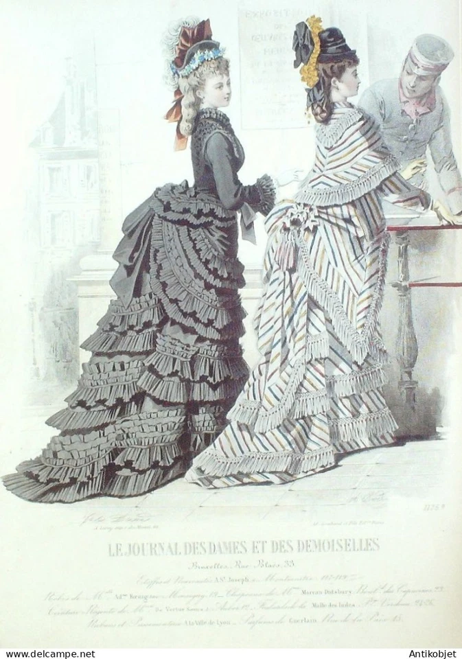 Gravure Mode J.Dames & Demoiselles 1868 # 1175 (Old Fashion plate) - Photo 1/1