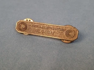NRA Police Expert Marksmanship Sharpshooter Tie Lapel Hat Pin Gold Tone - Picture 1 of 8
