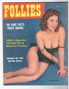 Men's Cheesecake Magazine FOLLIES May 1958 Madeline Castle, RARE Double Cover - Picture 1 of 4