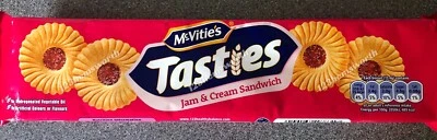 5 Packs Mcvities Tasties Jam & Cream Sandwich Biscuits. 150g Each Pack. - Image 1 of 3