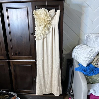 max and cleo Cream Maxi Dress Bridesmaid Or Formal 4 - Image 1 of 4