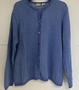 LL BEAN Damen Strickpullover mit Knopfleiste lila Größe Large - Bild 1 von 3