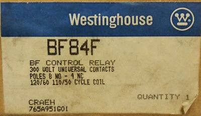 Westinghouse BF84F Control Relay Foto 1 de 4