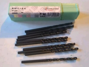 walter titex  3.4 mm A1211 pack of 10  HSS jobber length drill bits - Picture 1 of 2