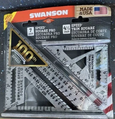 Swanson 7" Speed Square Pro & 4.5" Trim Square ,MADE IN THE USA, *2PACK*✅