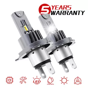 2Pcs 9003 H4 LED Headlight Kit Bulbs High Low Beam Super White 10000K 10000LM - Picture 1 of 12