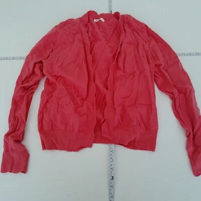 Cárdigan WOOLOVERS rosa mediano para mujer frente abierto algodón cachemir festoneado Foto 1 de 4