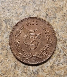 1935 Five Centavos Mo, XF -AU - Picture 1 of 2