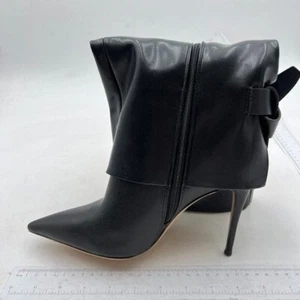 Womens Knee High Boots Fold Over Pointed Toe Stiletto High Heel Boot Black - Picture 1 of 6
