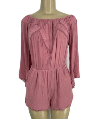 Romeo & Juliet Medium Women Roper Off Shoulder Mini Summer Pink Boho N4 - Image 1 of 4
