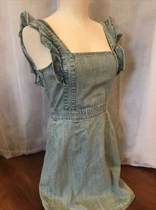 JAPNA WOMAN’s Junior SMALL Sundress Denim Blue Jean jumper cute summer Dress - Picture 1 of 9