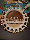 Vintage  "Last Supper" Wall Plate  Gold Trimmed Edging 8" Napco Hand Painted