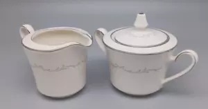 Juego de crema y azúcar de platino Noritake Irene marfil China - Imagen 1 de 13