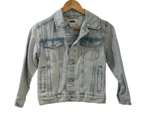 Old Navy Jean Jacket Girls Size M Age 8 Denim Light Wash Long Sleeve Button Up - Picture 1 of 9