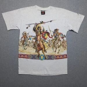 VINTAGE Native American Shirt Medium Habitat Moab Wrap Around All Over USA Made - Picture 1 of 11