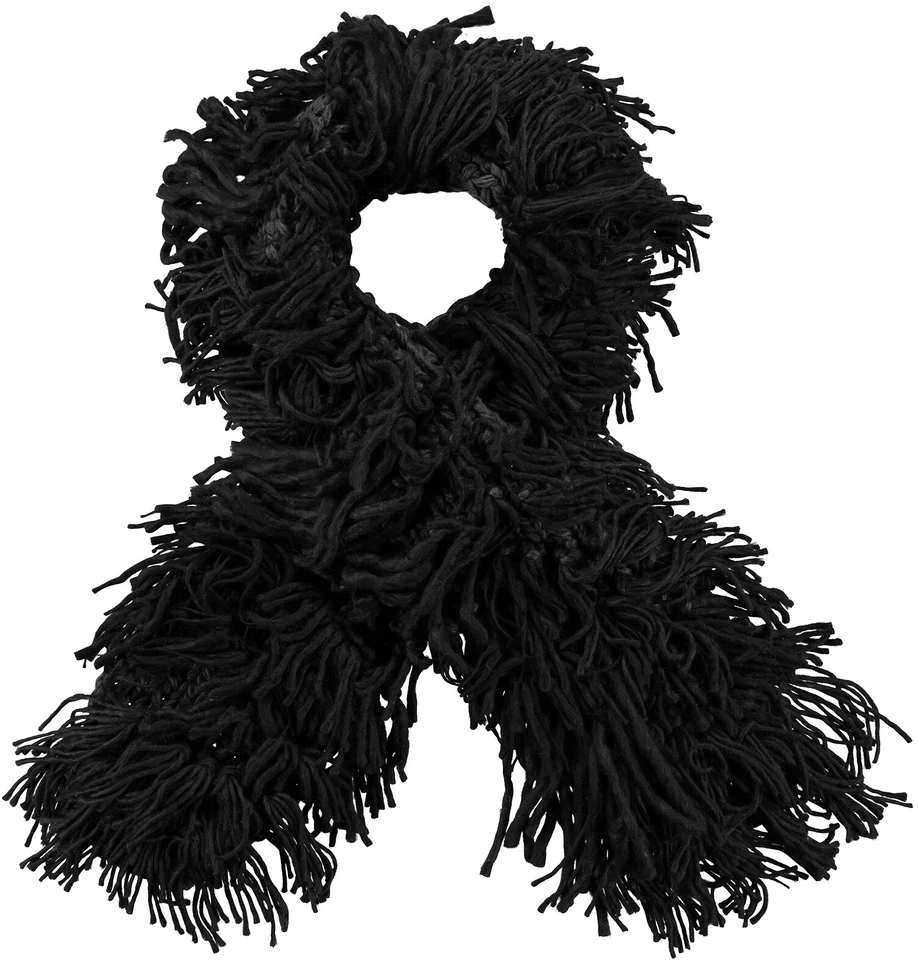Bufanda Barts Tejida Invierno Negro Neives Flecos Foto 1 de 1