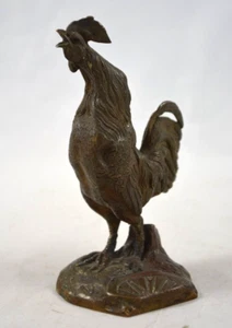 Antique Bronze Figurine Rooster Statuette Art Nouveau 4 Perfect Gift - Picture 1 of 4