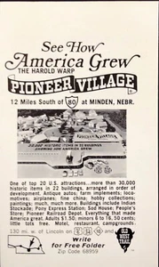 The Harold Warp Pioneer Village Minden Nebraska Vintage Print Ad 1968 - Picture 1 of 6