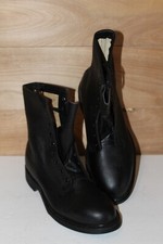 Vintage Wolverine World Wide Steel Toe Combat Boots Black Leather 6.5R 1994 NWOT