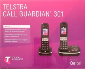 Telstra Call Guardian 301 CORDLESS PHONE W/ Answering Machine, Call Screening - Picture 1 of 3