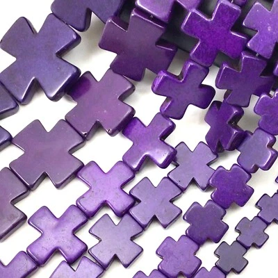 Cuentas Cruzadas Cuadradas Howlite Turquesa 8mm - 45mm Amarillo Negro Blanco Rosa Azul 15" Foto 1 de 3