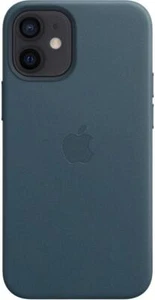 Genuine / Official Apple iPhone 12 Mini Leather MagSafe Case - Baltic Blue - New - Picture 1 of 11