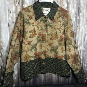 Vtg. Tantrums Embroidered Denim Jacket Women's M Button Up Long Sleeve Floral - Picture 1 of 13