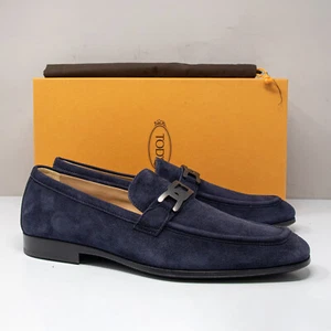 Tod’s Blue Suede Link Chain Loafers, Size 10 UK (11 US) - Picture 1 of 8