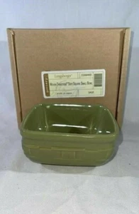 Pequeño cuenco cuadrado vintage Longaberger verde salvia estilo tejido nuevo con caja - Imagen 1 de 2