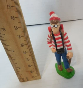Figura de PVC Where’s Waldo 1990 vintage binoculares senderismo bastón aplausos - Imagen 1 de 6