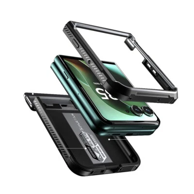 For Motorola Moto Razr Ultra 2025 Case With Kickstand Shockproof Cover Gun Metal - Image 1 of 4