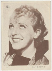 Mady Christians 1930s Aguila Large Paper Stock Trading Card #75 Film Star