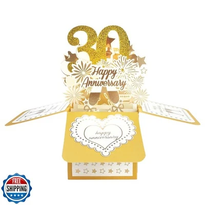 Asmallgf Happy 30th Wedding Anniversary Pop Up Card for Partner, Comfort 20 Y