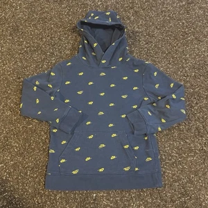 Nike Sweatshirt Hoodie All Over Logo gelb blau Jugend Jungen Größe 7 Large L - Bild 1 von 5
