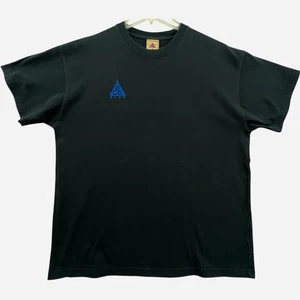 Nike ACG T Shirt Mens Medium Black Embroidered Logo Triangle Outdoor Streetwear - Picture 1 of 12